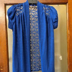 Vanity Blue Lace Overshirt Size S